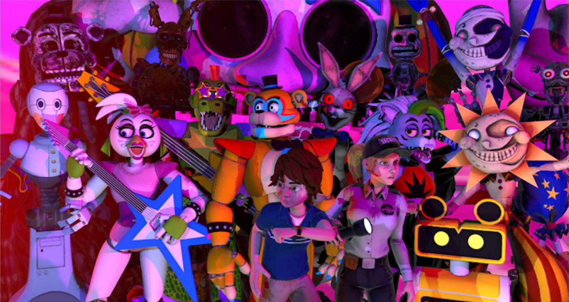 Five Nights At Freddy's Security Breach All Star Squad Background