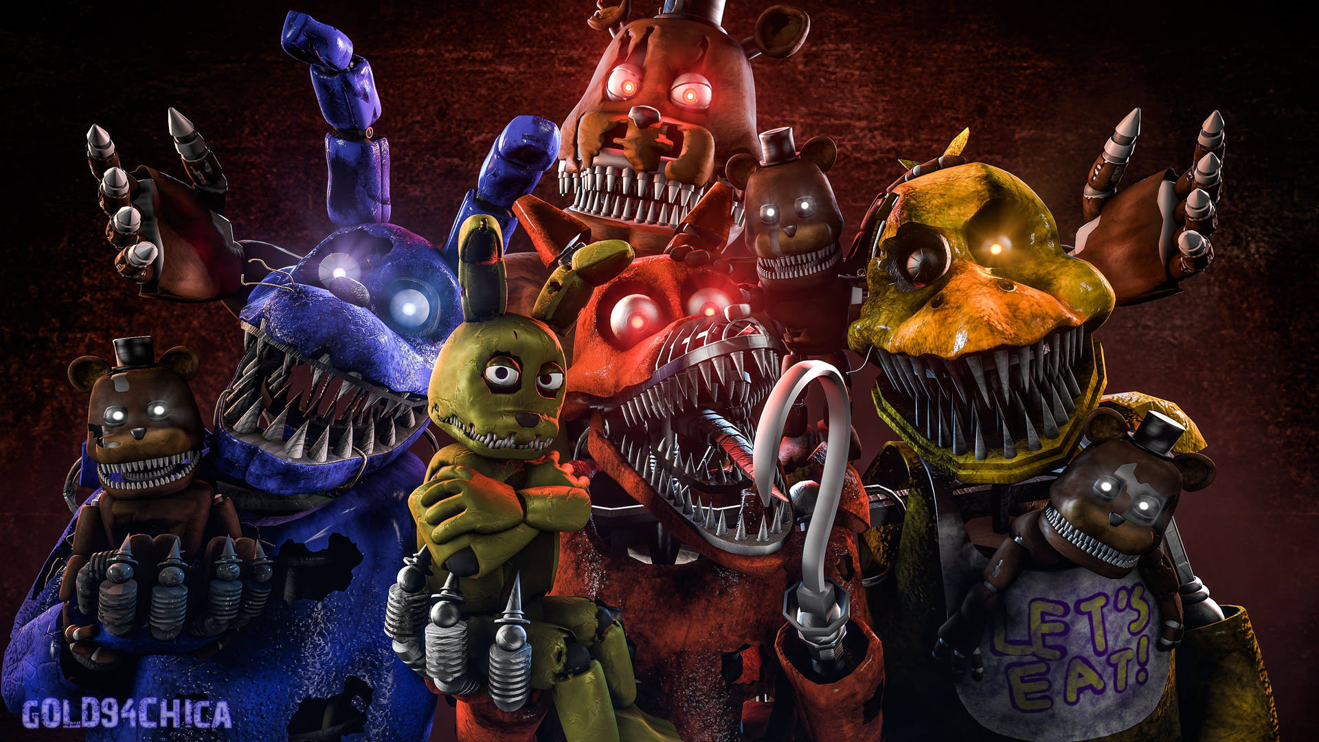 Five Nights At Freddy's Security Breach Fnaf Monsters Background