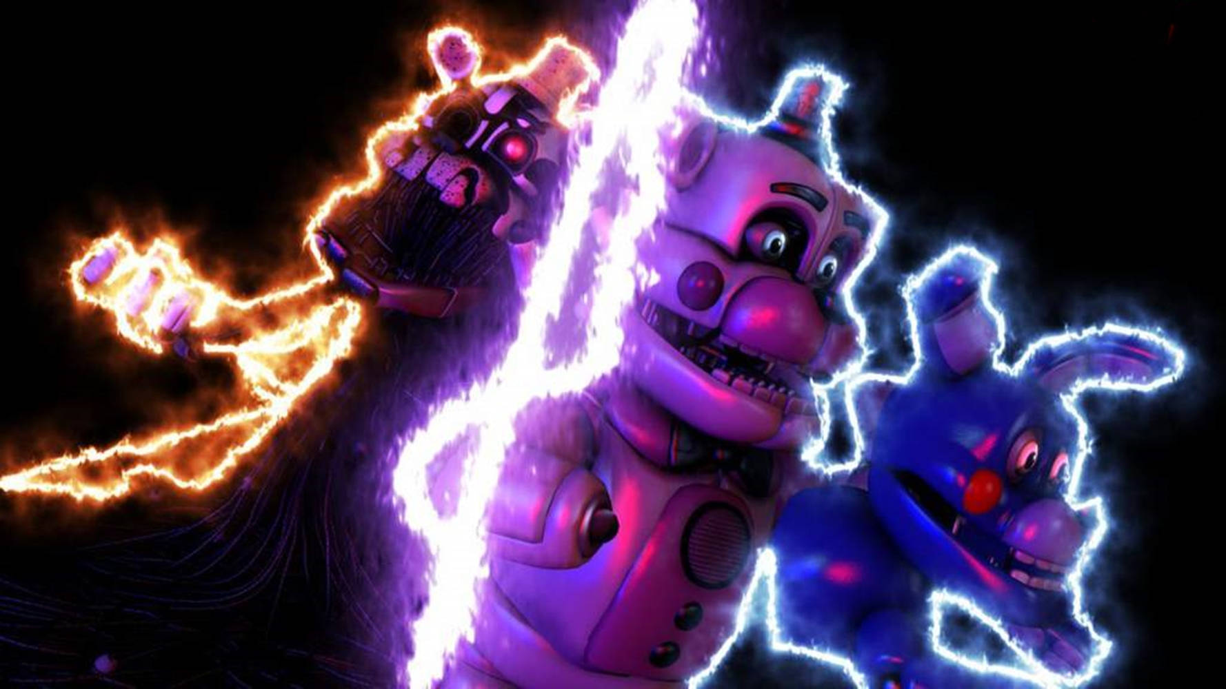 Five Nights At Freddy's Security Breach Neon Toys Background