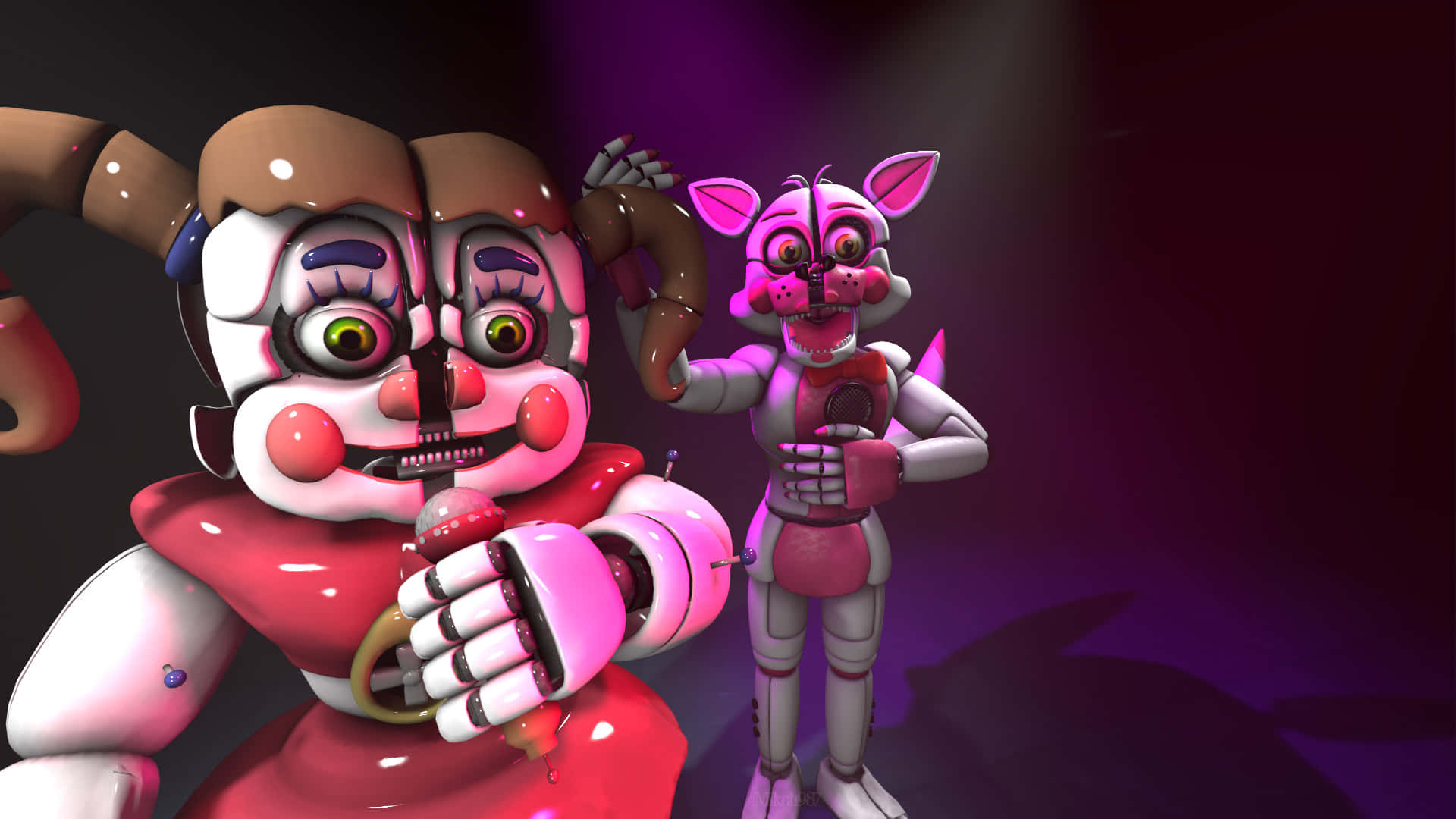 Five Nights At Freddy's: Sister Location Scary Face Background