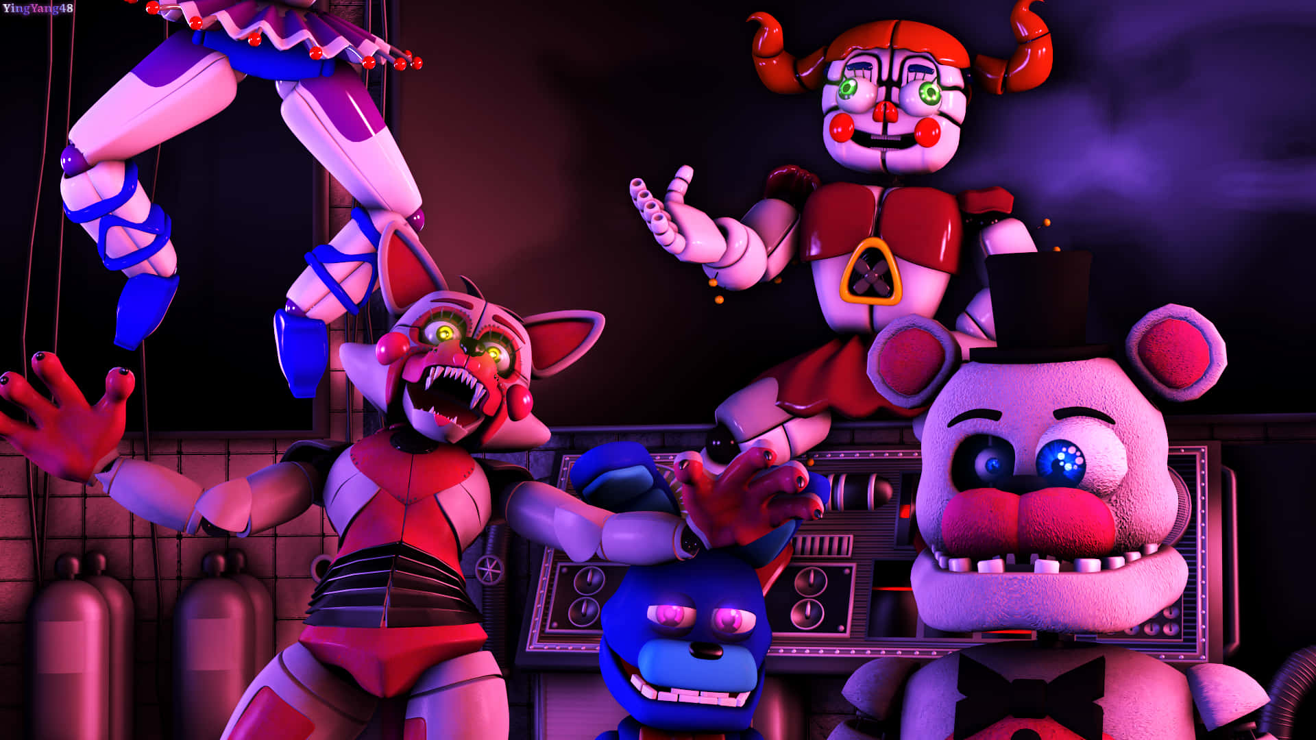 Five Nights At Freddy's: Sister Location Smiling Background