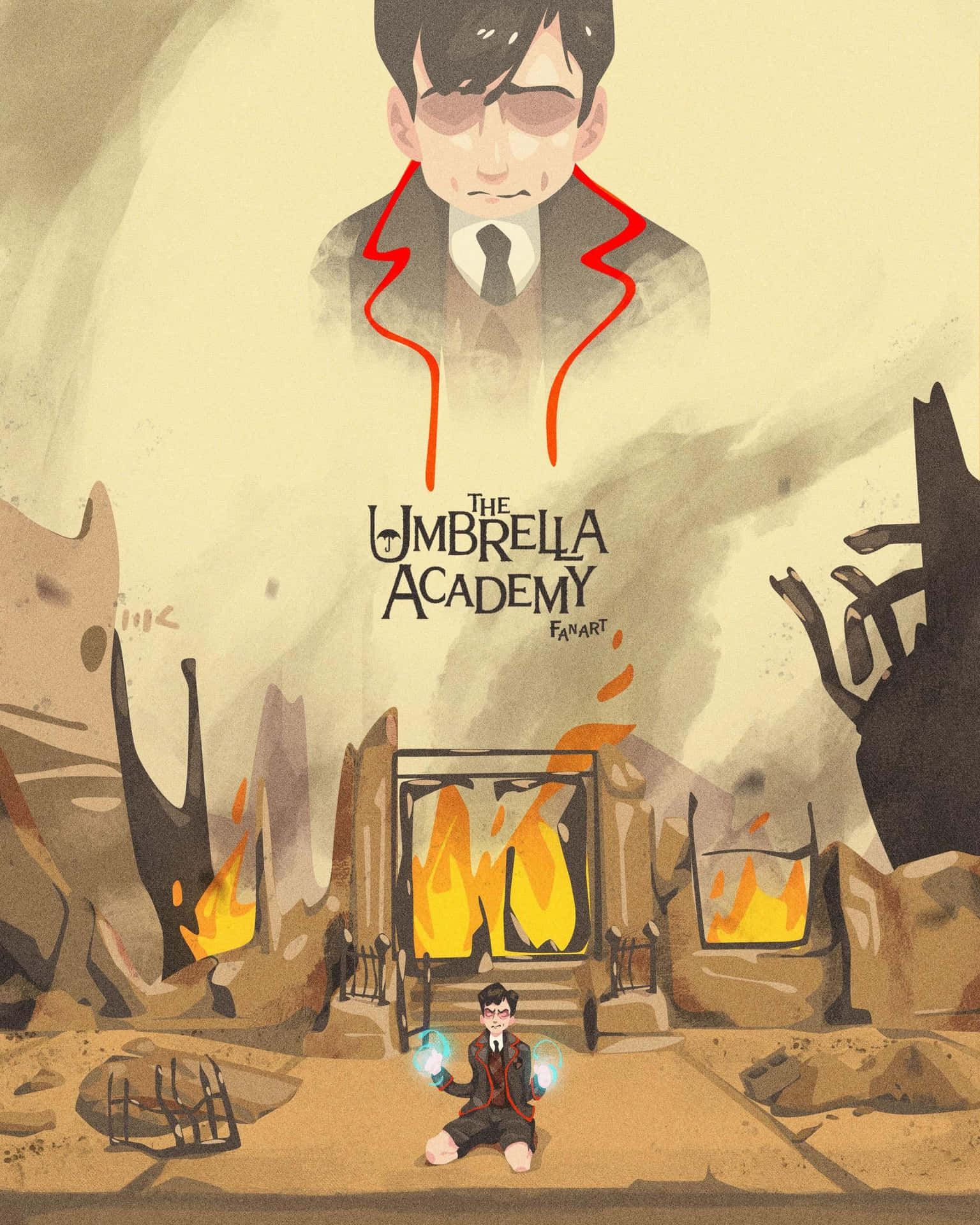 Five Umbrella Academy Digital Art Background