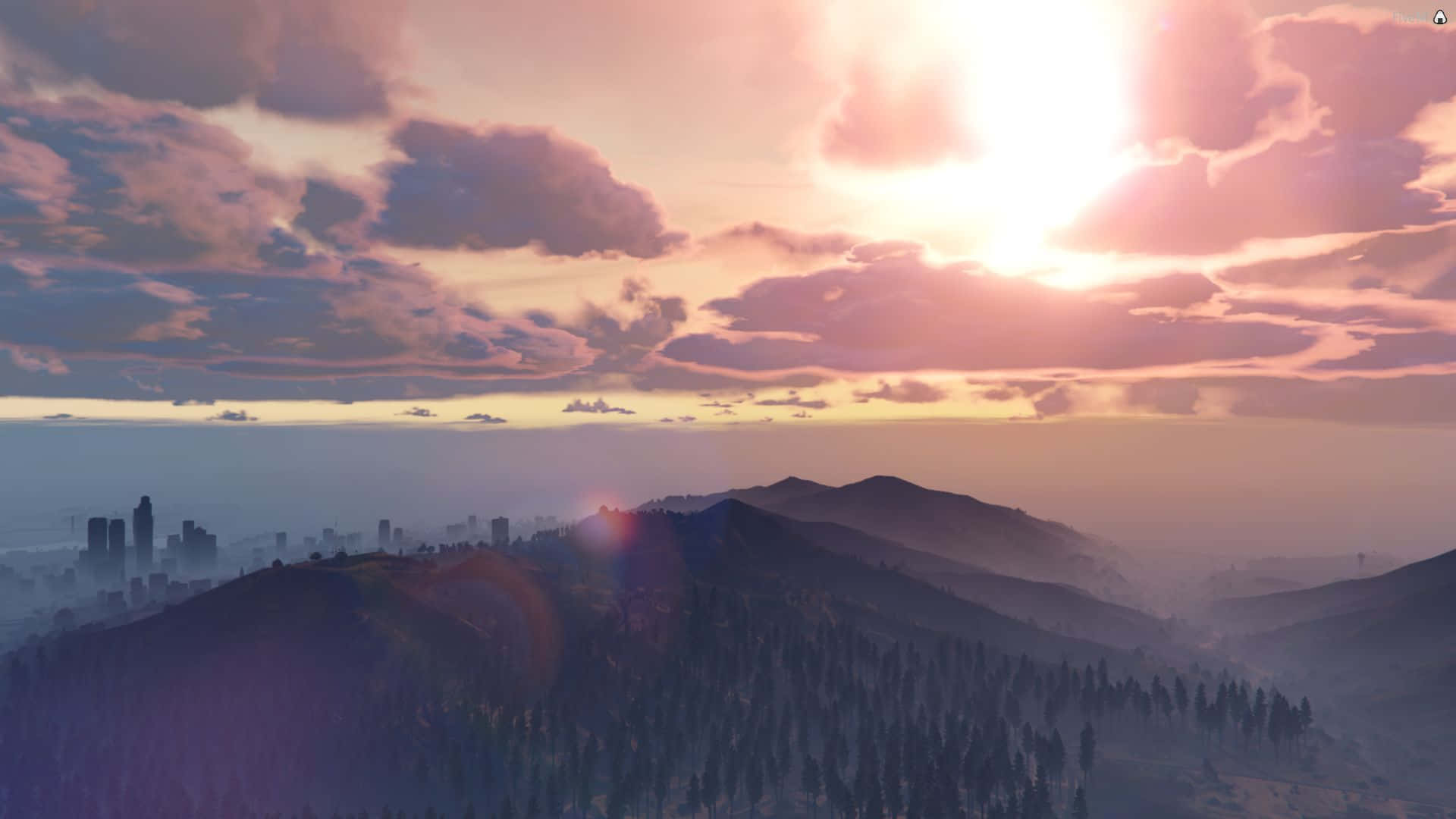 Fivem Mountain Sunset Background