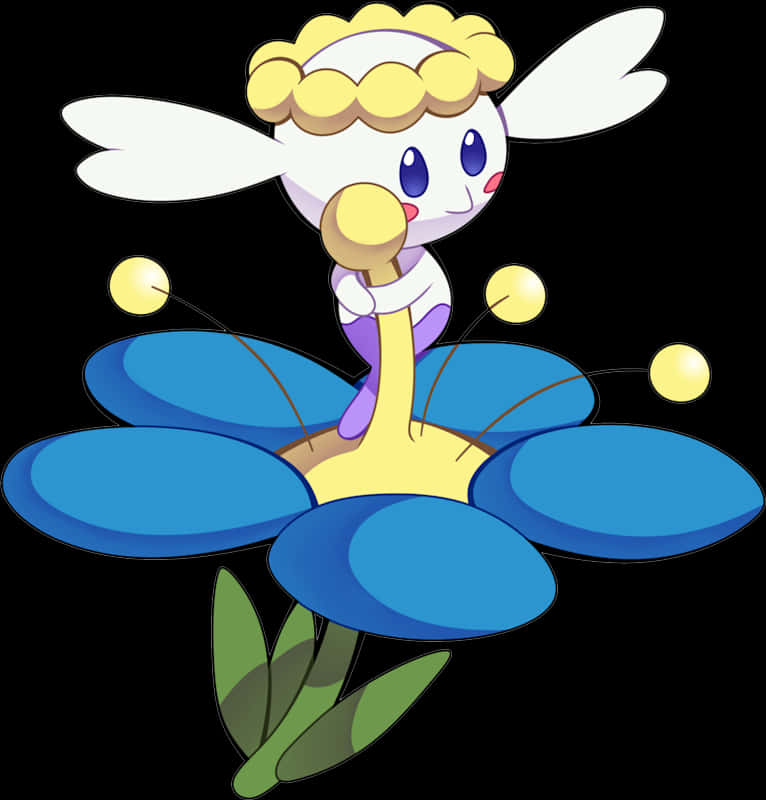Flabébé Blue Flower Background