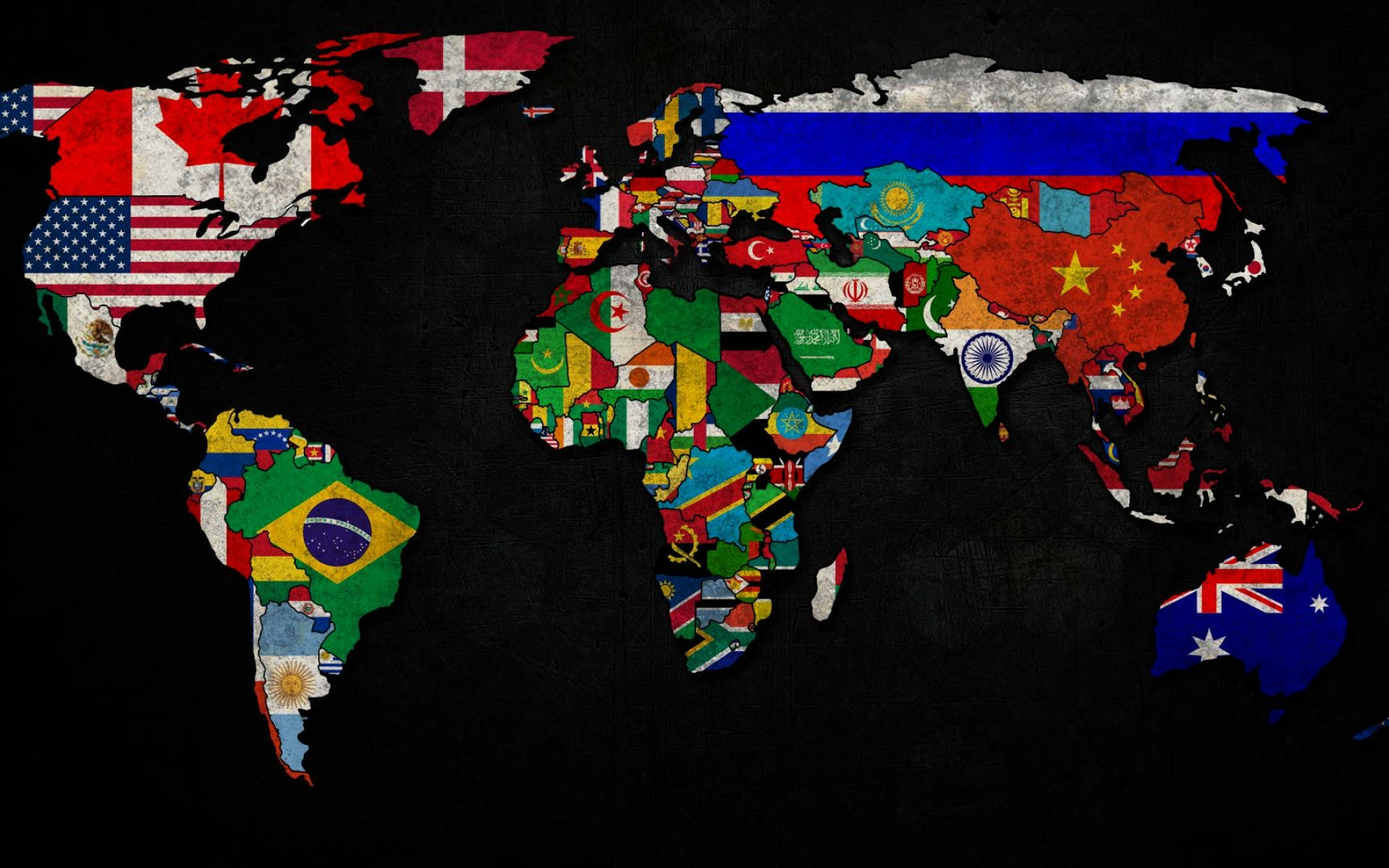 Flag Infused World Map Artwork Background