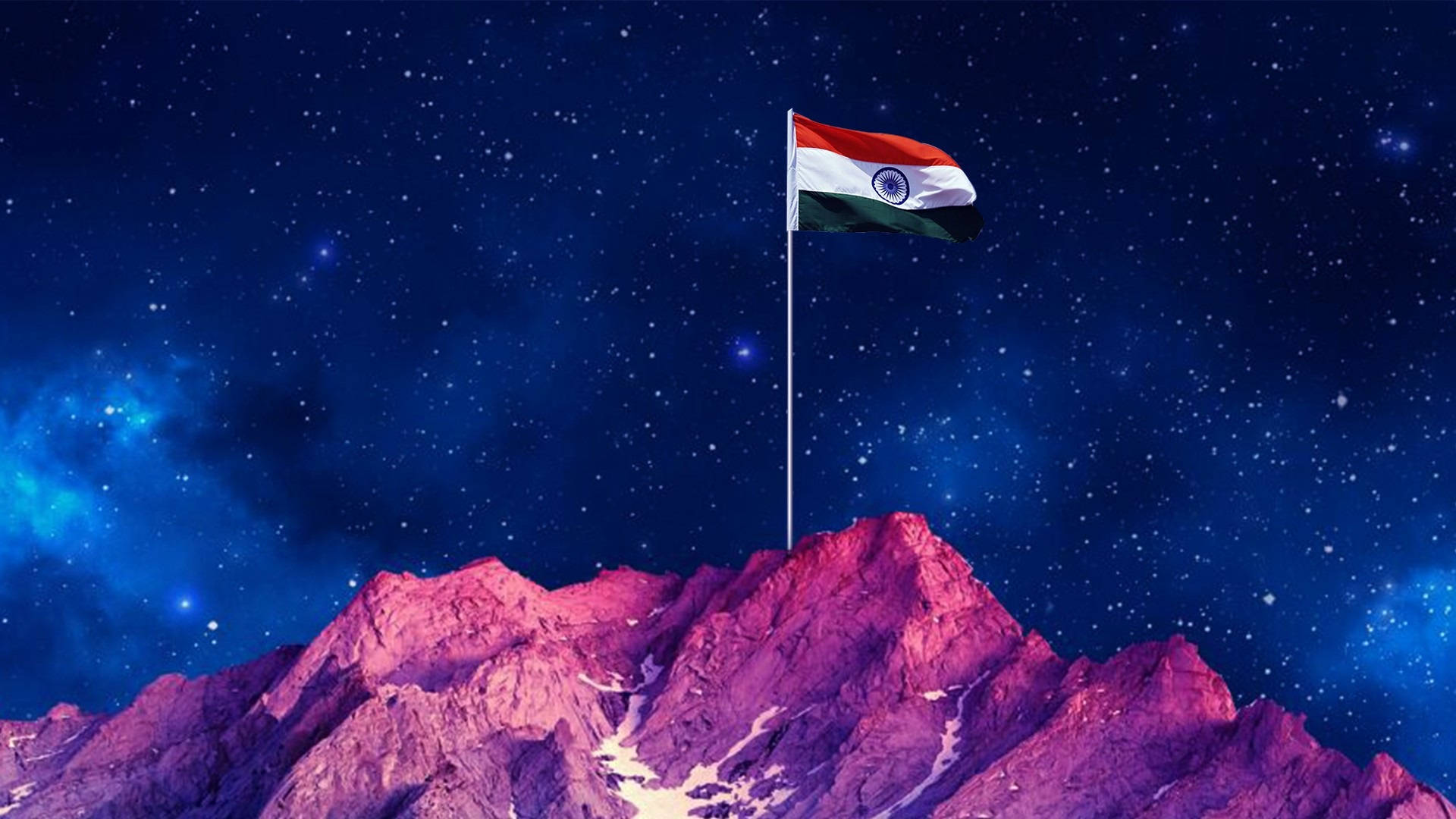 Flag Of India Galaxy Background