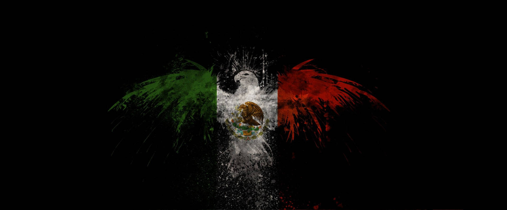 Flag Of Mexico Emblem Background