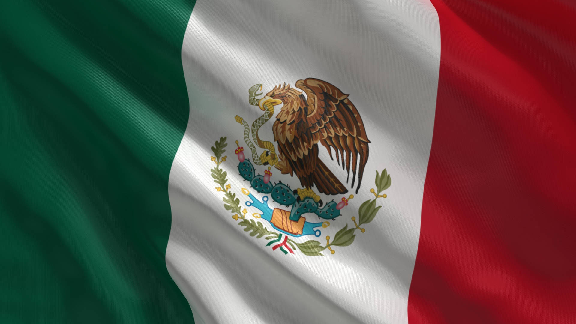 Flag Of Mexico Realistic Painting Background