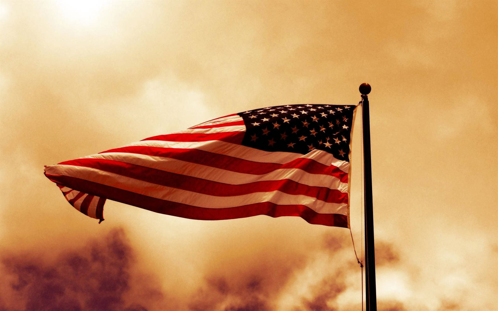 Flagpole Military American Flag Background