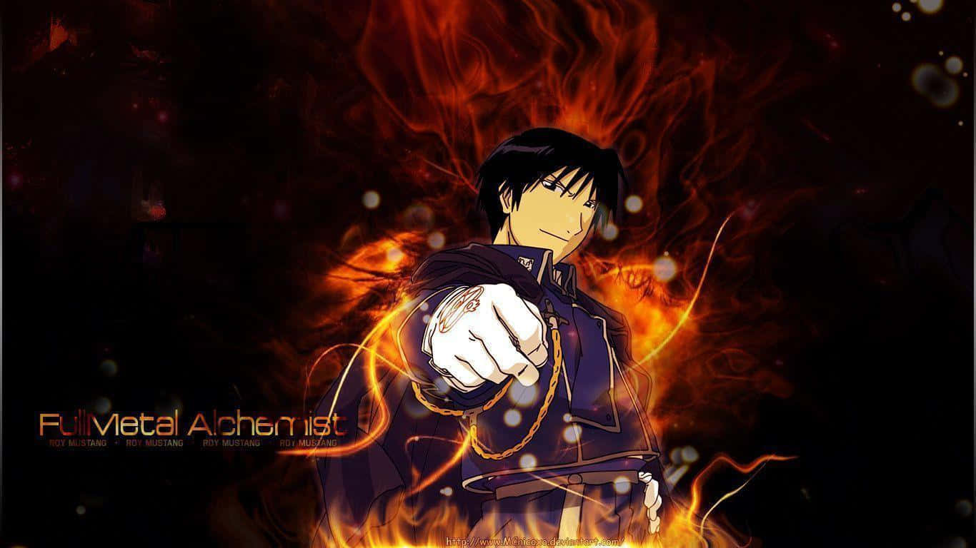 Flame Alchemist Roy Mustang In Action Background