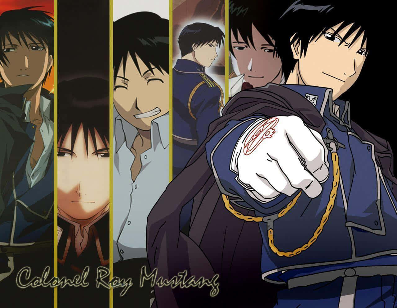 Flame Alchemist Roy Mustang Unleashing His Power Background