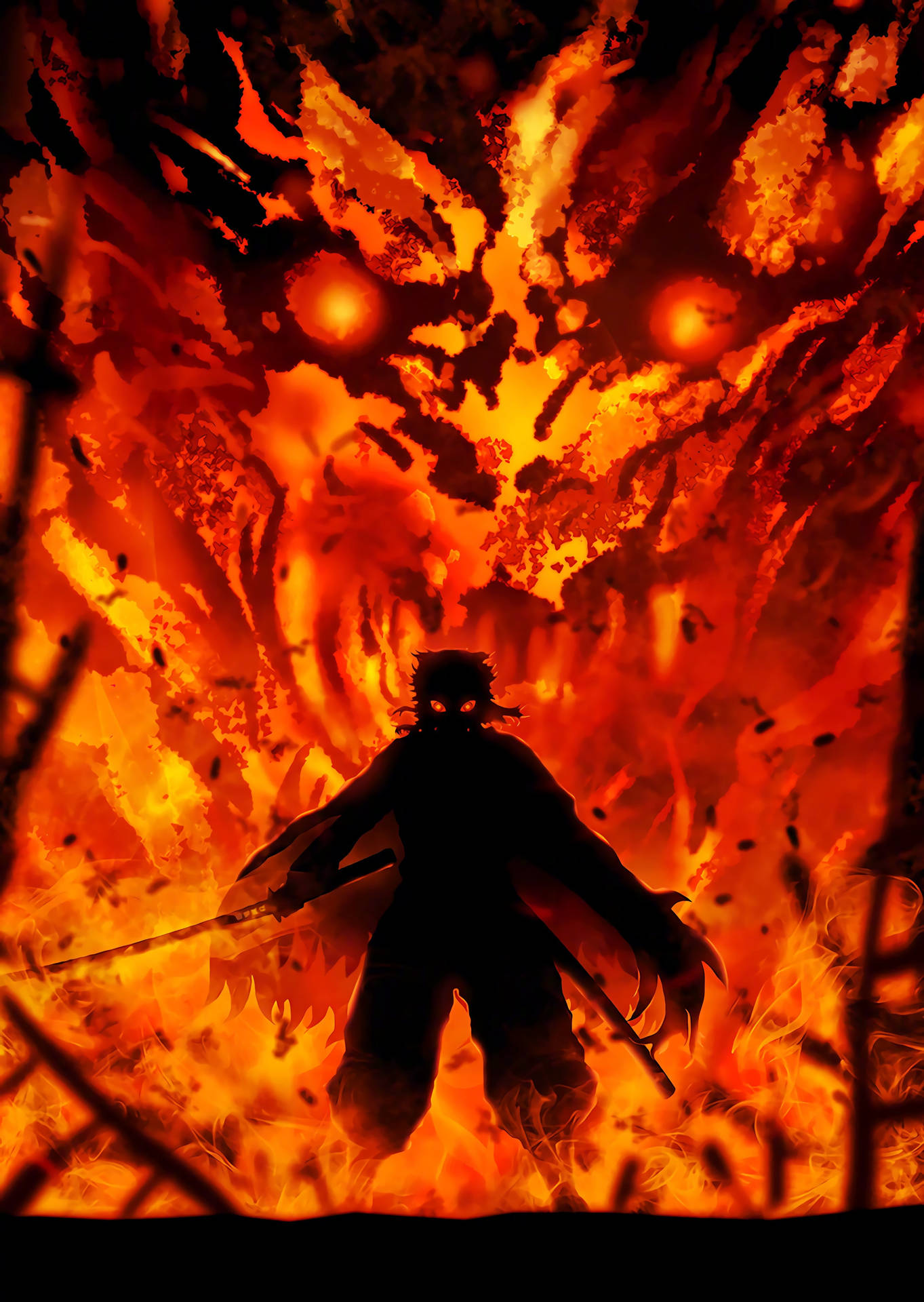 Flame Breathing Rengoku Kimetsu No Yaiba Background