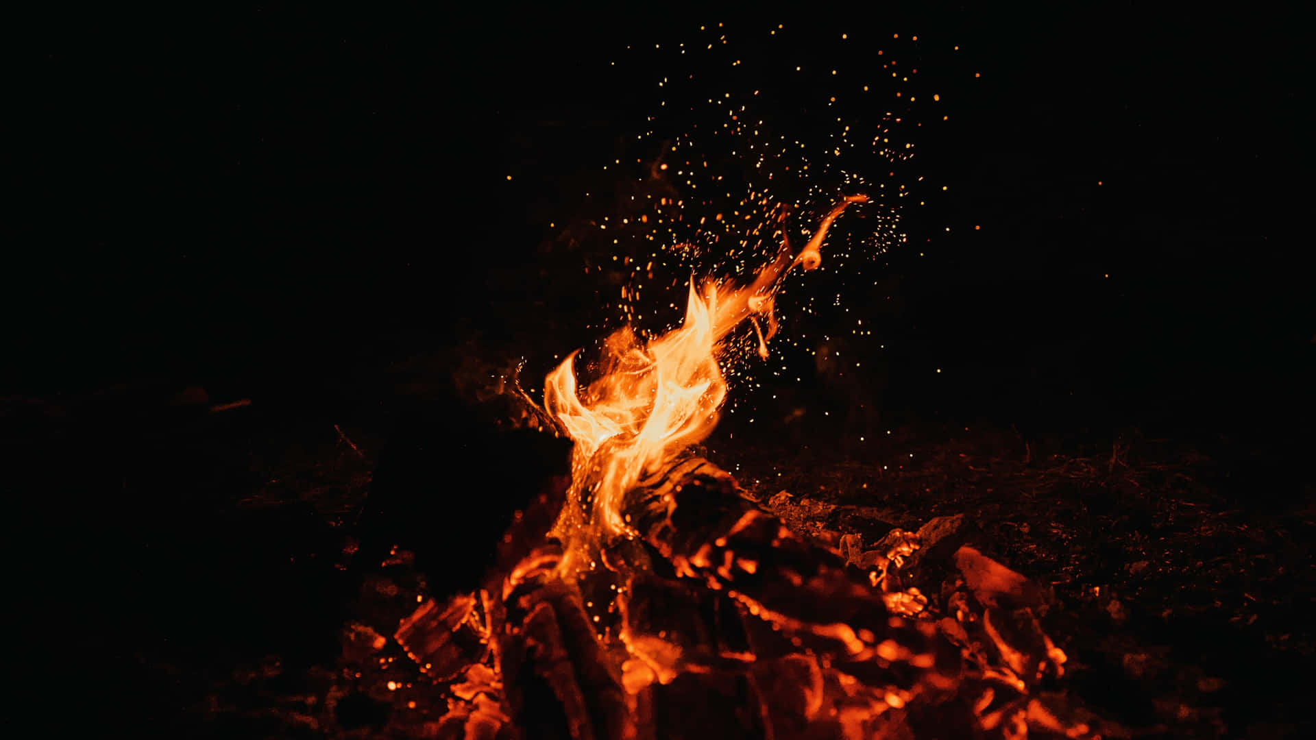 Flame With Particles Background