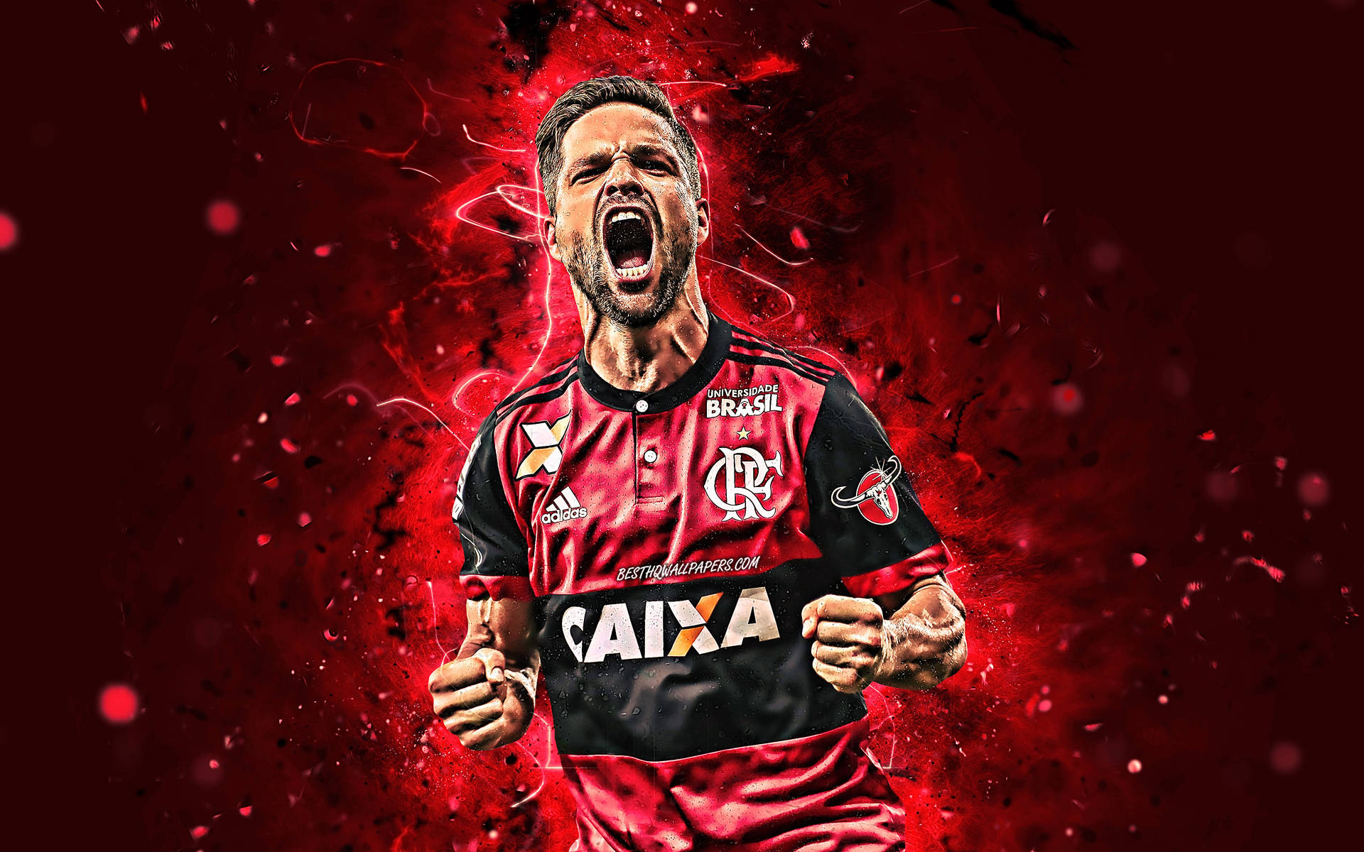 Flamengo Fc Diego Cheering Background