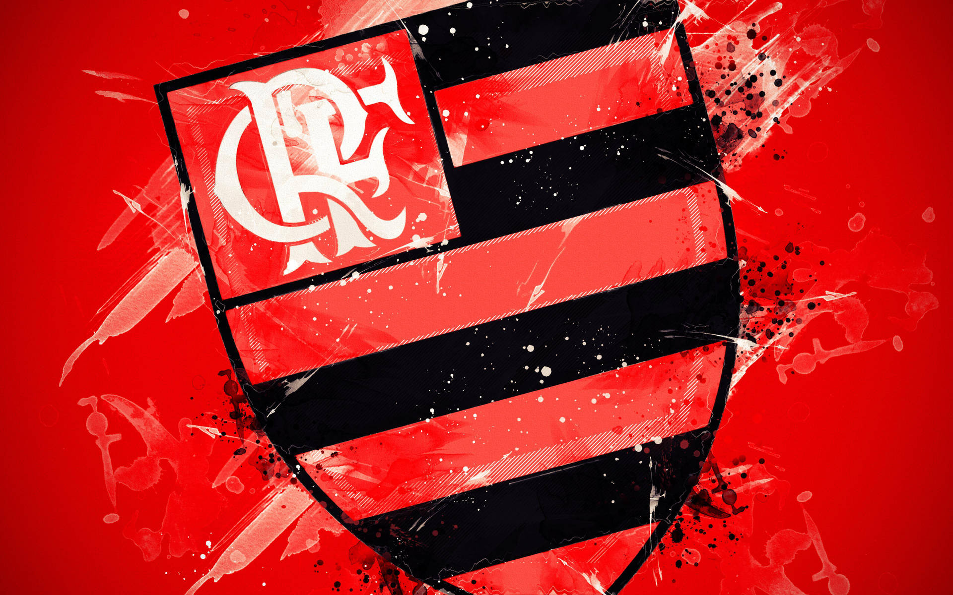 Flamengo Fc Splattered Emblem Background