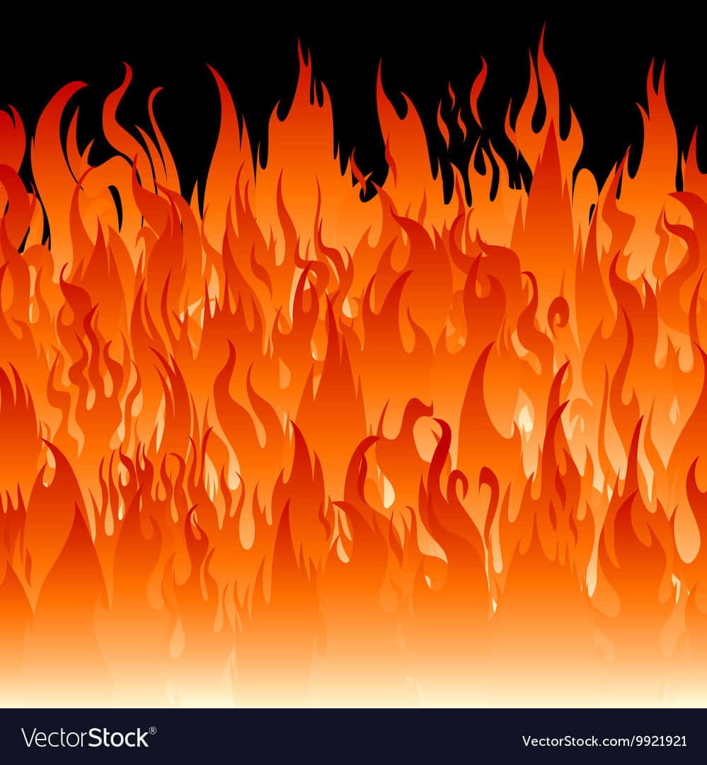 Flames On Black Background Vector Background