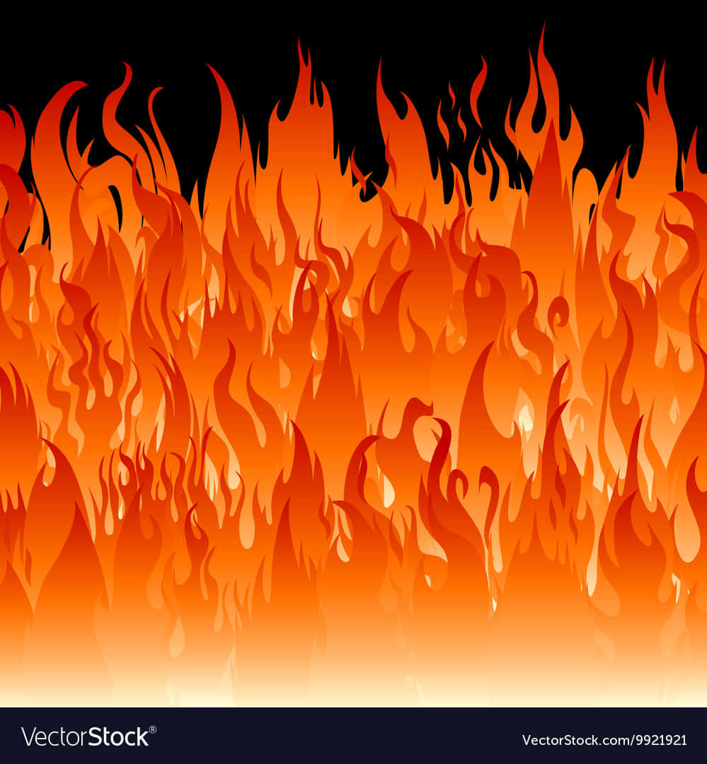 Flames On Black Background Vector