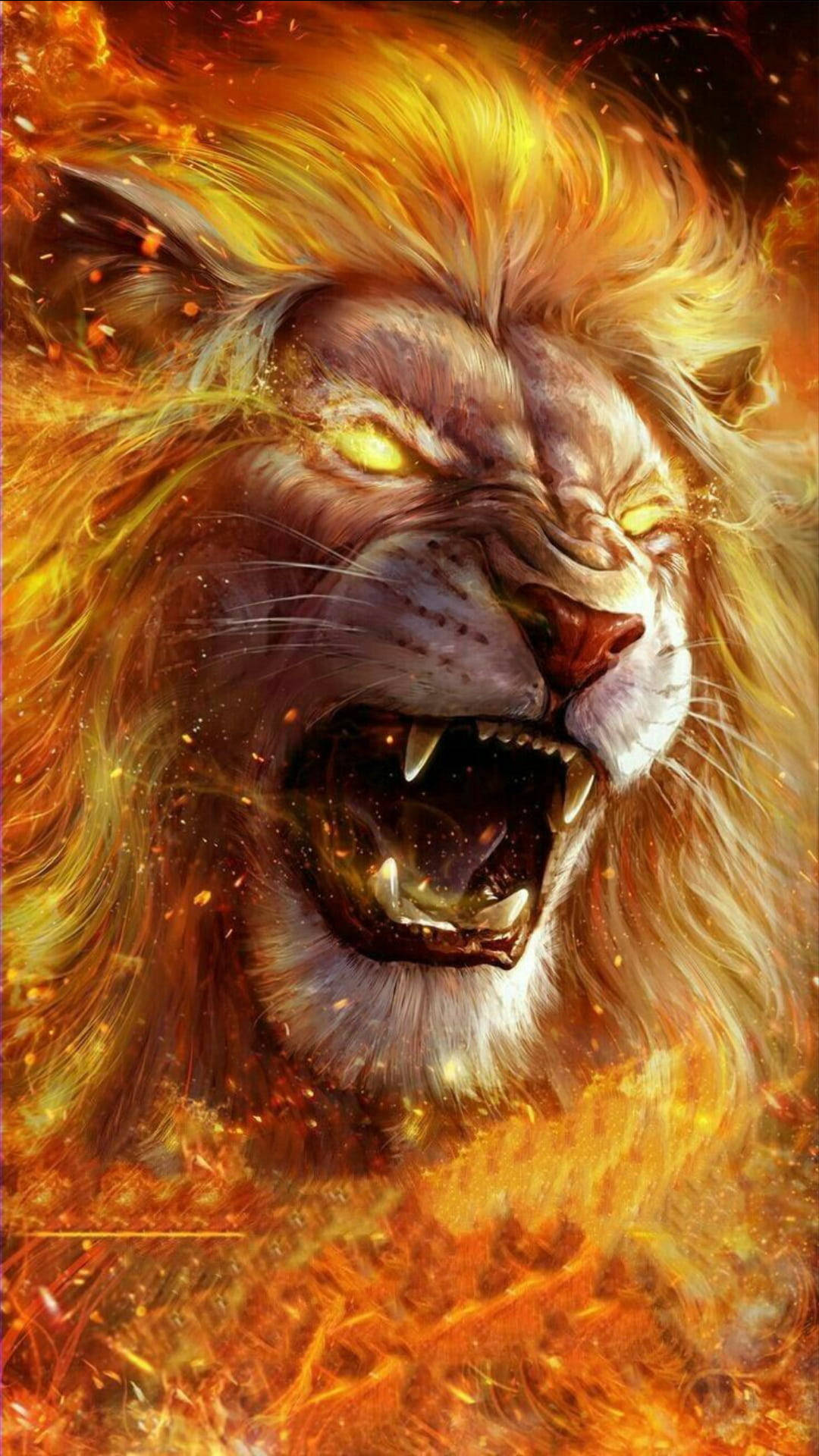 Flaming Angry Tiger Background