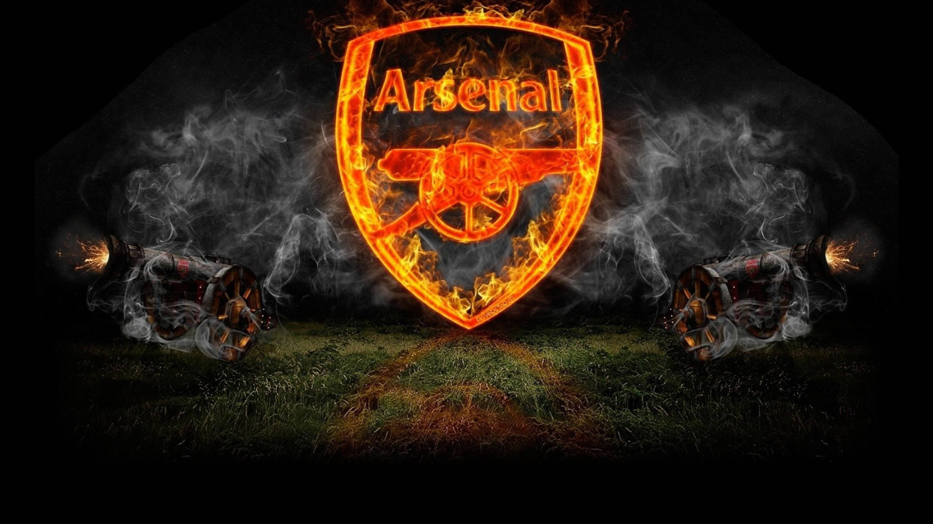 Flaming Arsenal Emblem Background