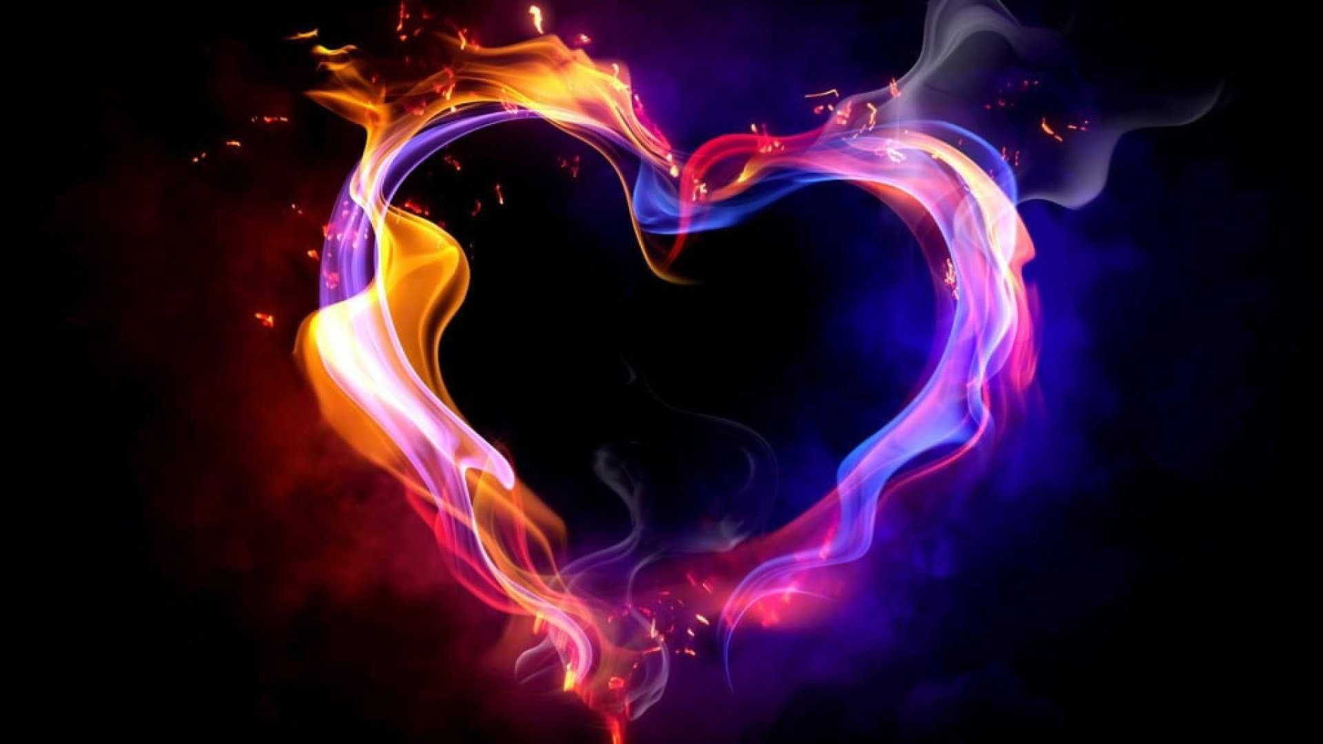 Flaming Black Heart Background