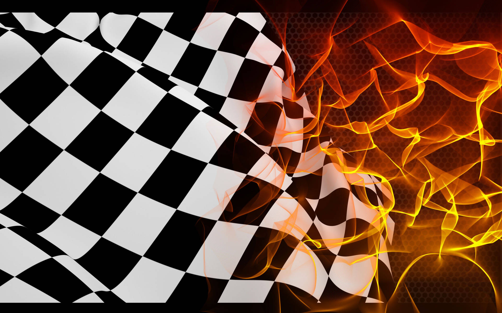 Flaming Checkered Flag Background