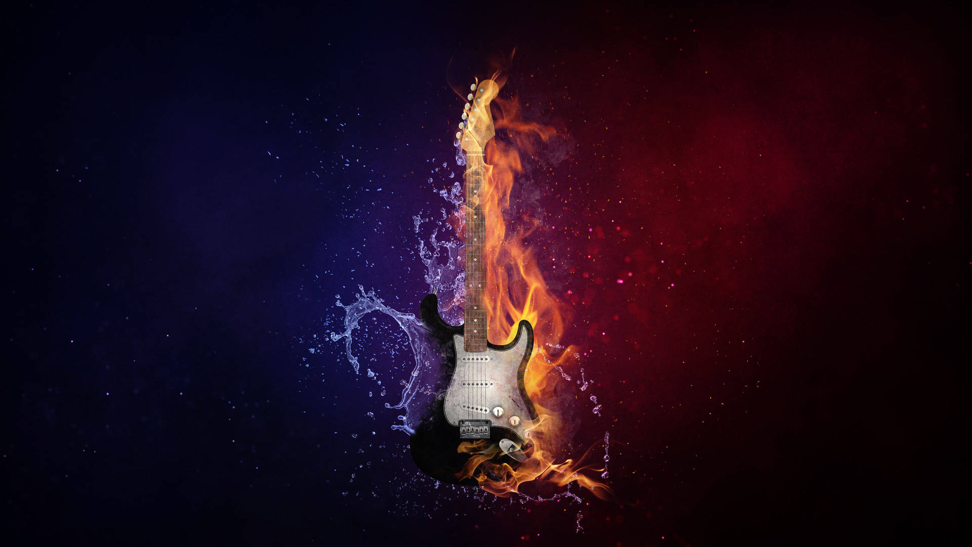 Flaming Guitar Chromebook Background Background