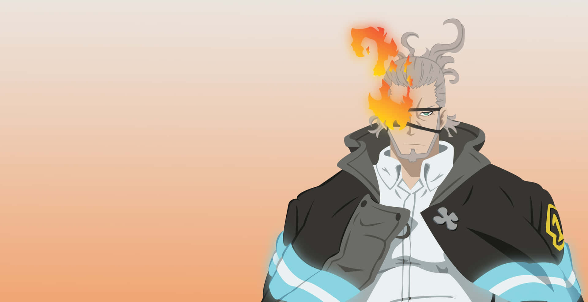 Flaming Hair Anime Character Background