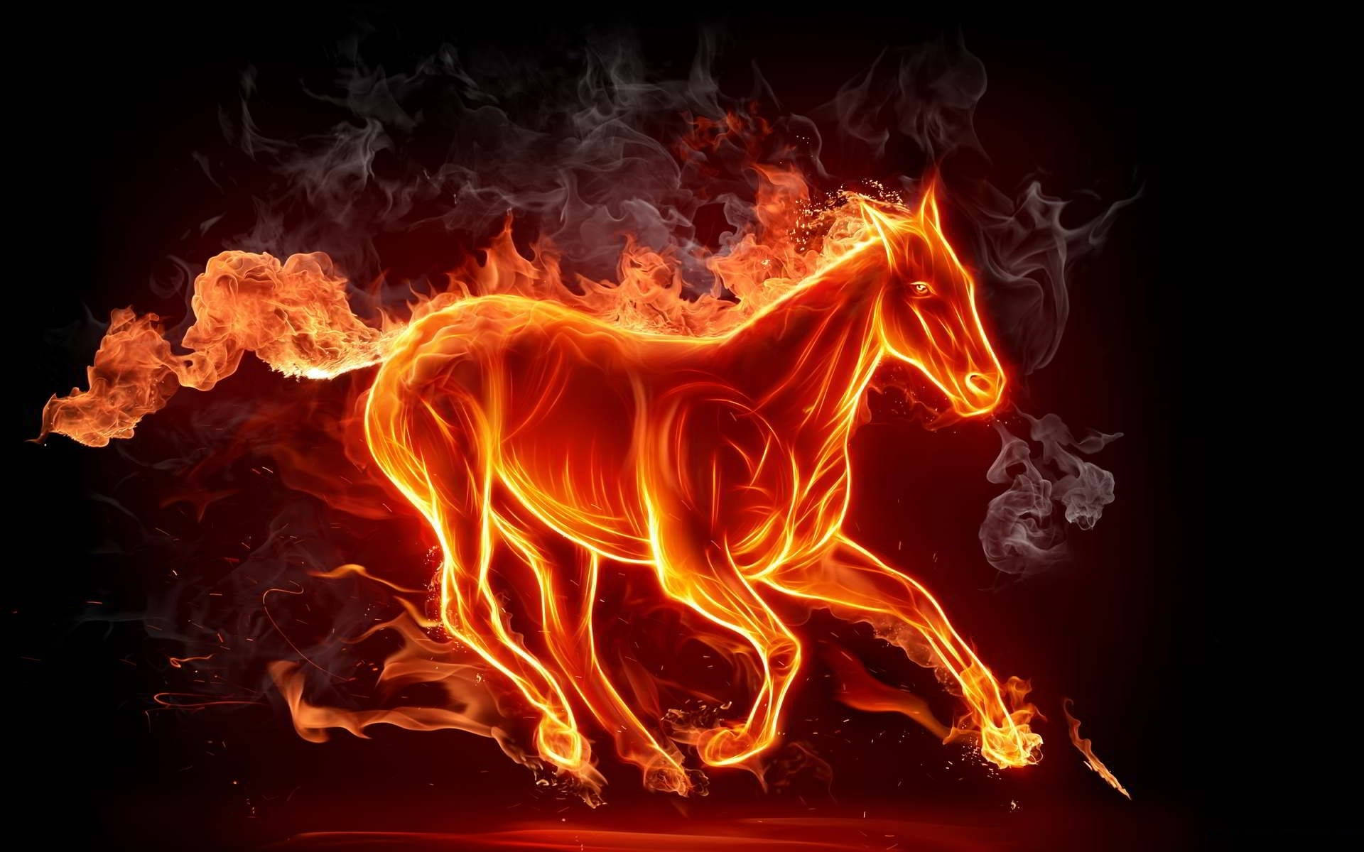 Flaming Horse Android Tablet Background Background