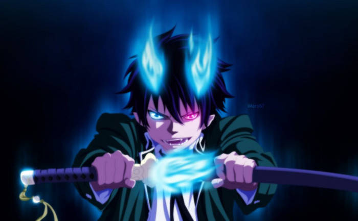 Flaming Katana Demon Boy Anime Background
