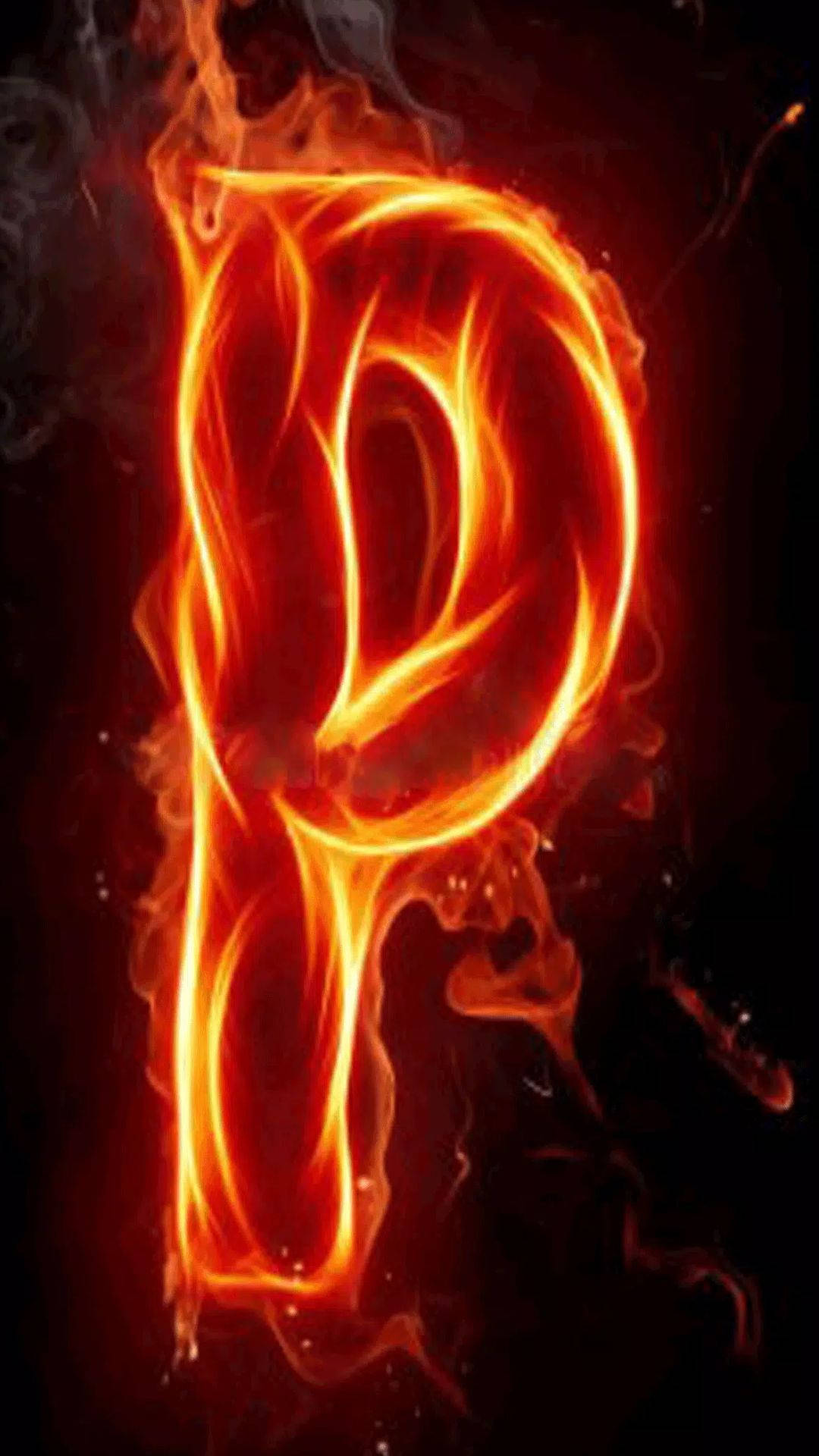 Flaming Letter P Background