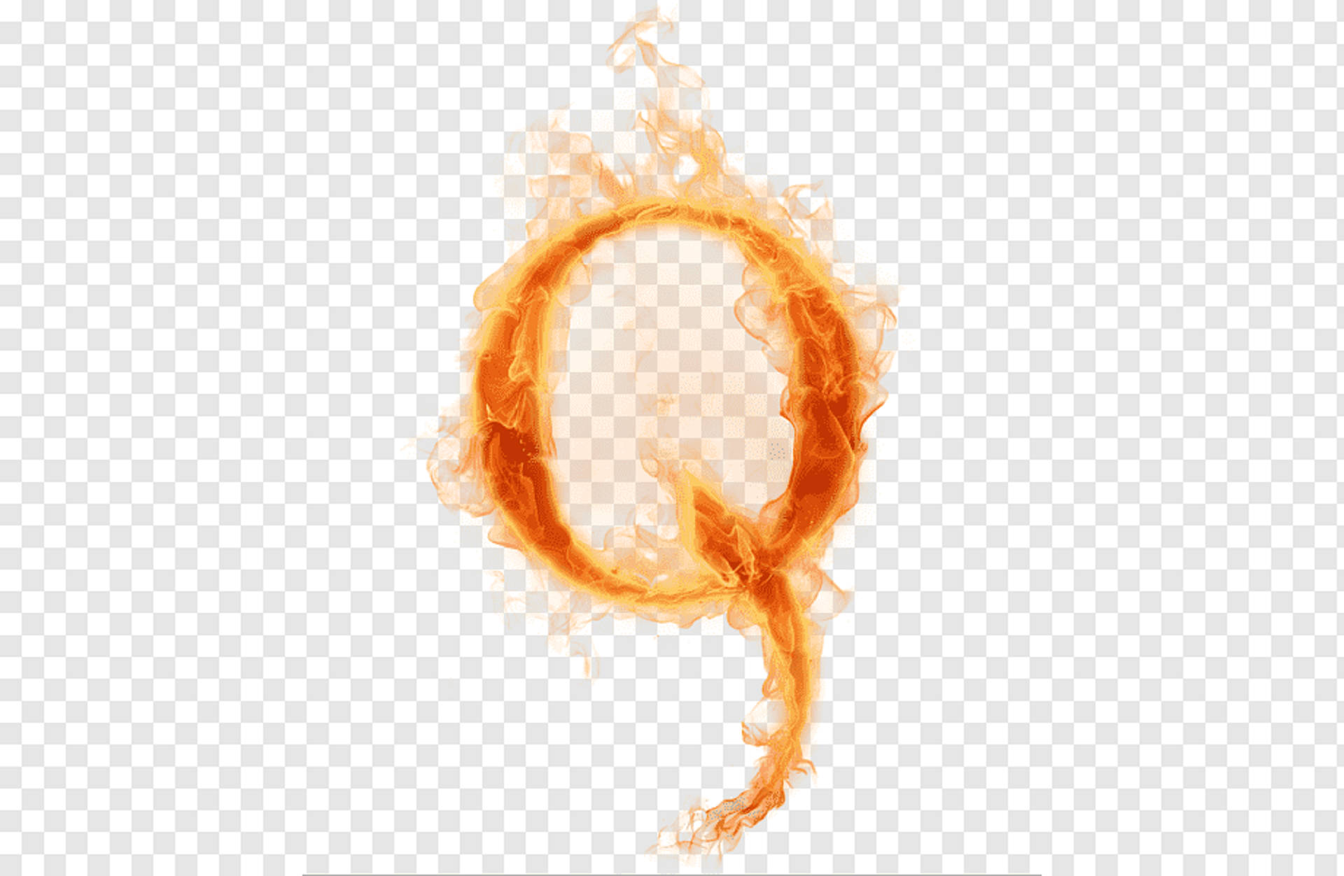 Flaming Letter Q Background