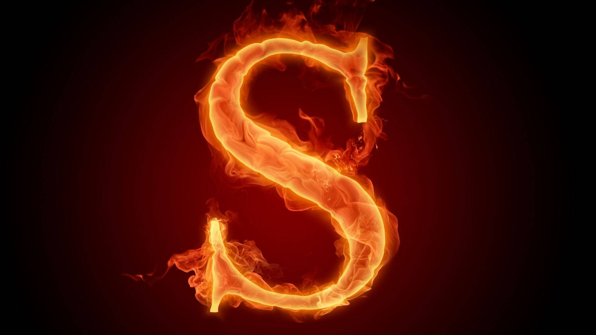 Flaming Letter S Alphabet
