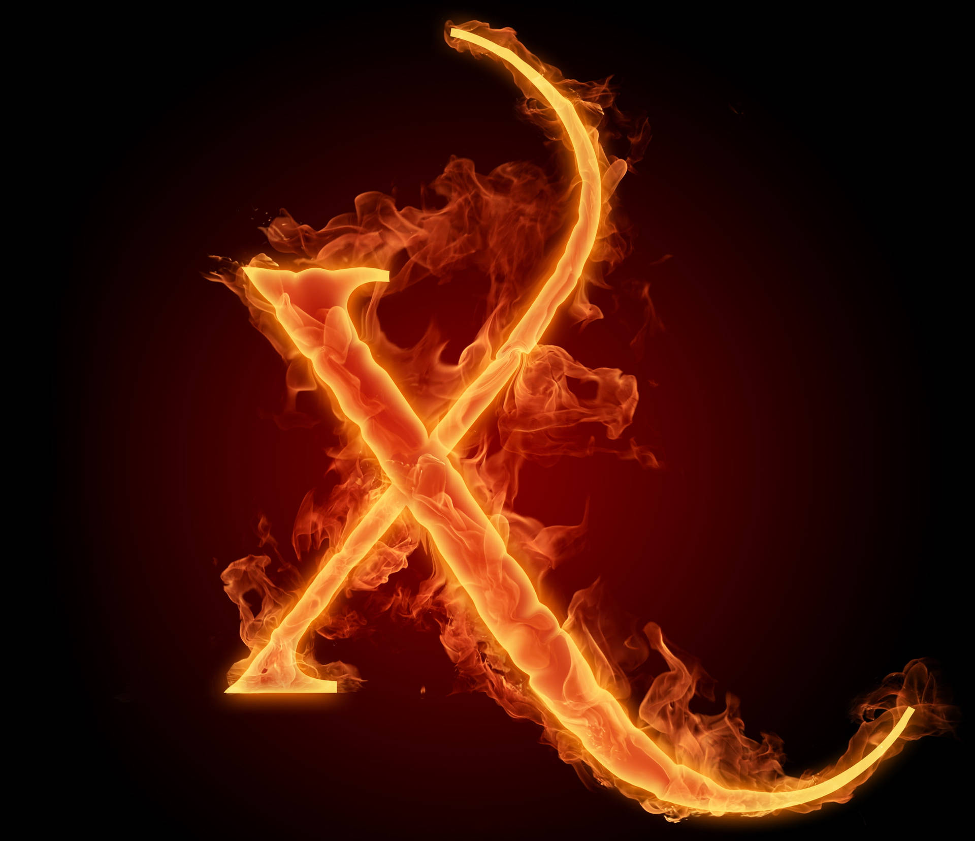 Flaming Letter X Background