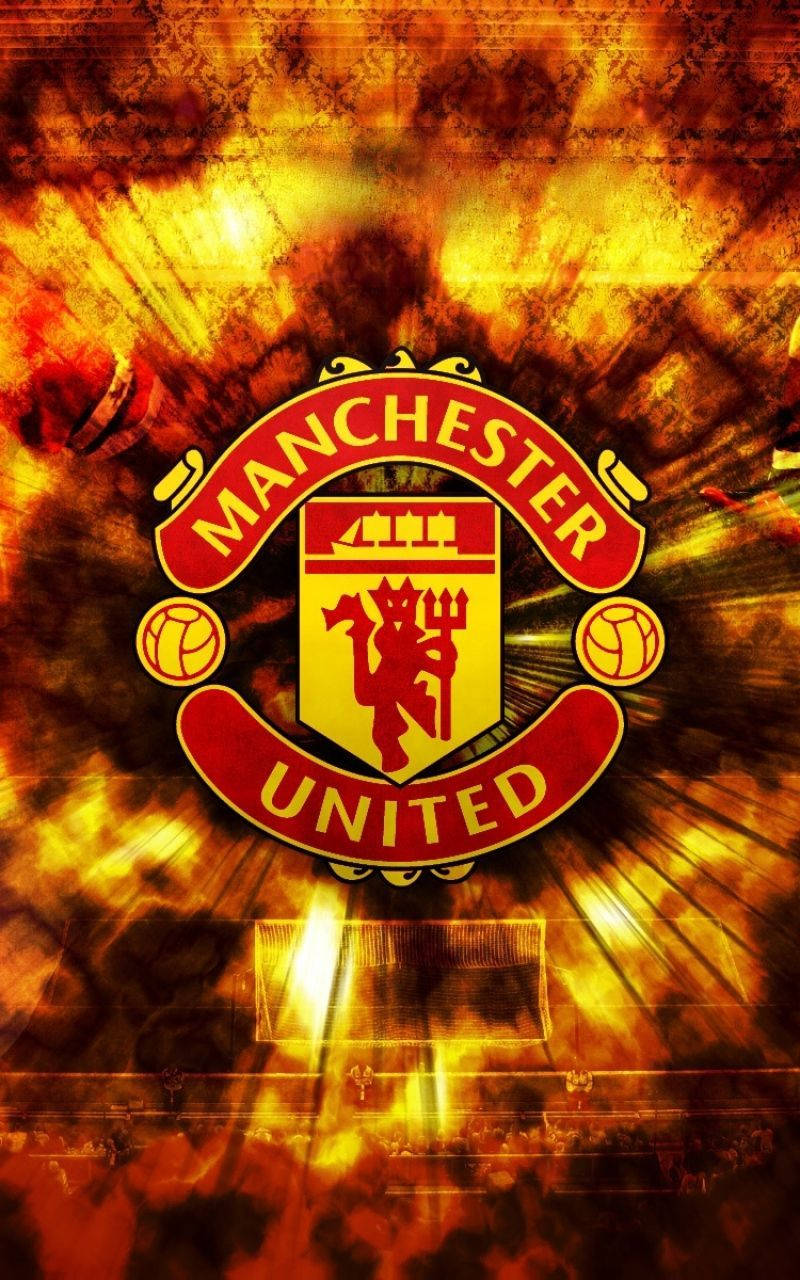 Flaming Manchester United Logo Background