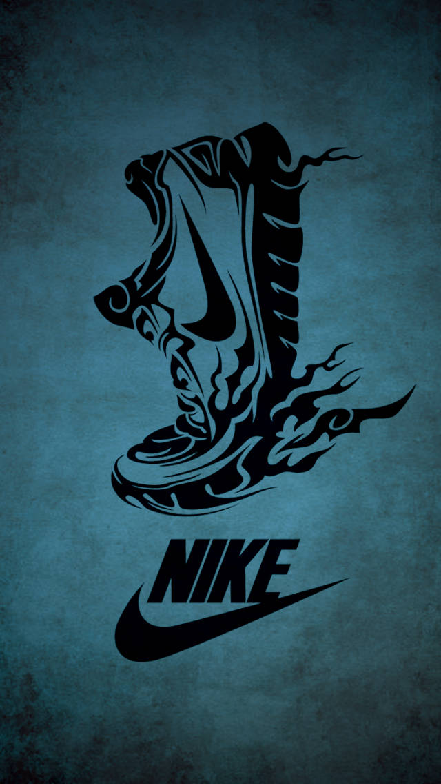 Flaming Nike Iphone Black Background