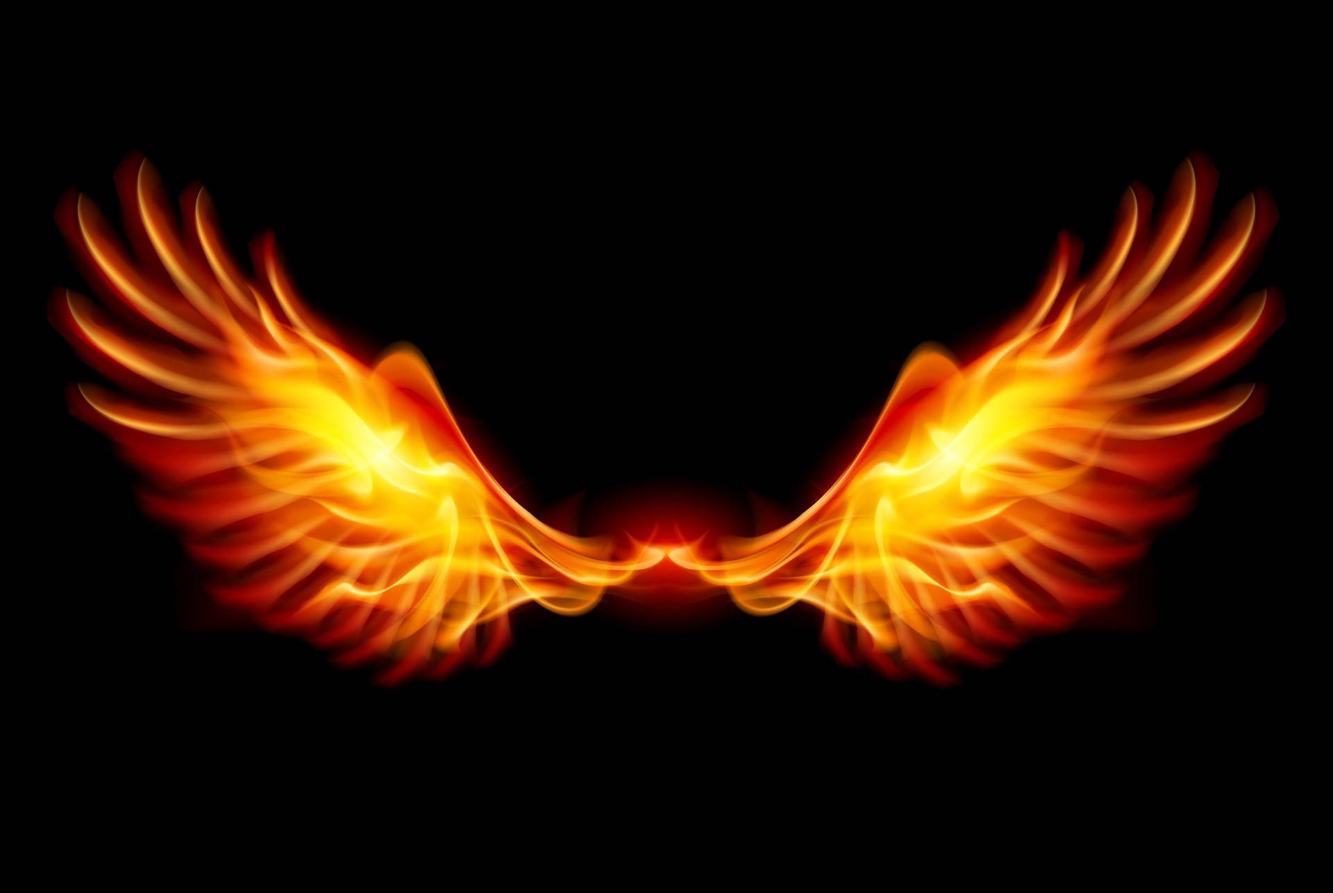 Flaming Phoenix Wings Hd Background
