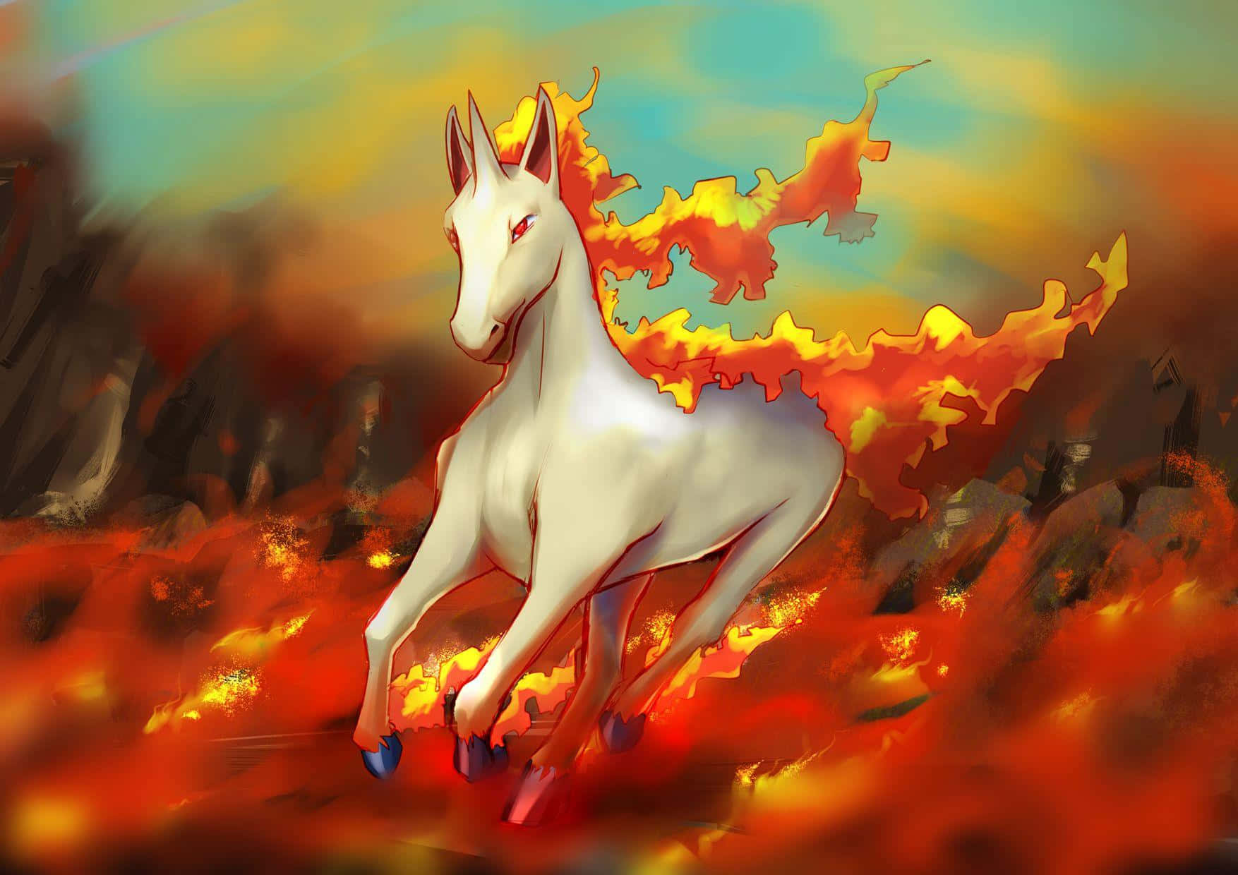 Flaming Rapidash Artwork Background