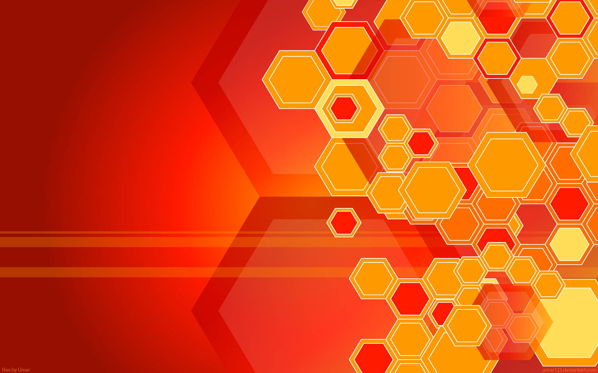 Flaming Red Orange Honeycomb Background