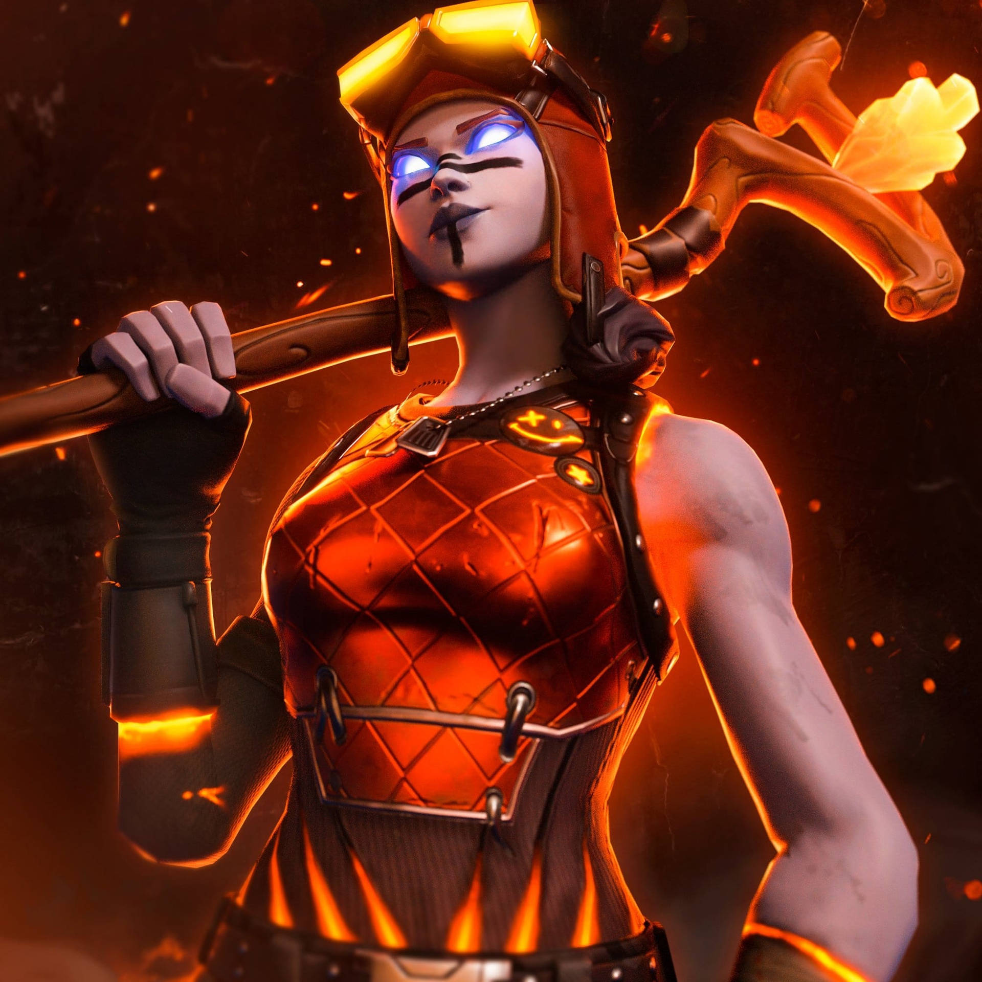 Flaming Renegade Raider Fortnite Background