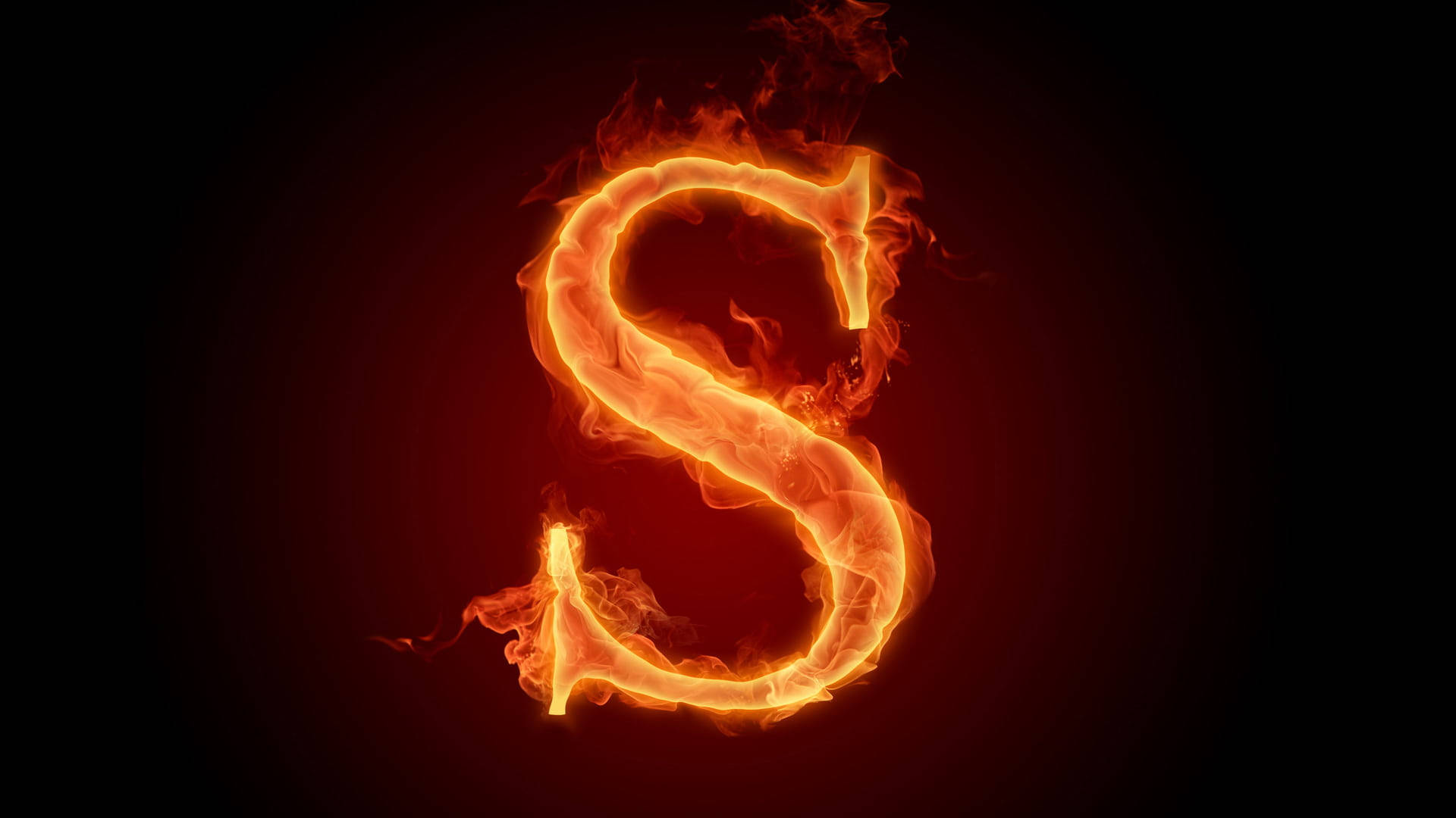 Flaming S Alphabet Background