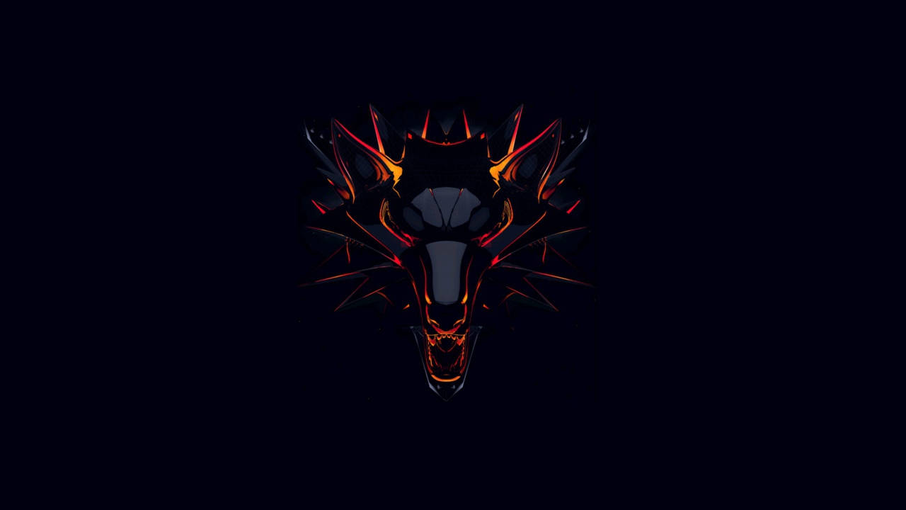 Flaming Witcher Logo For 1280x720 Gaming Background