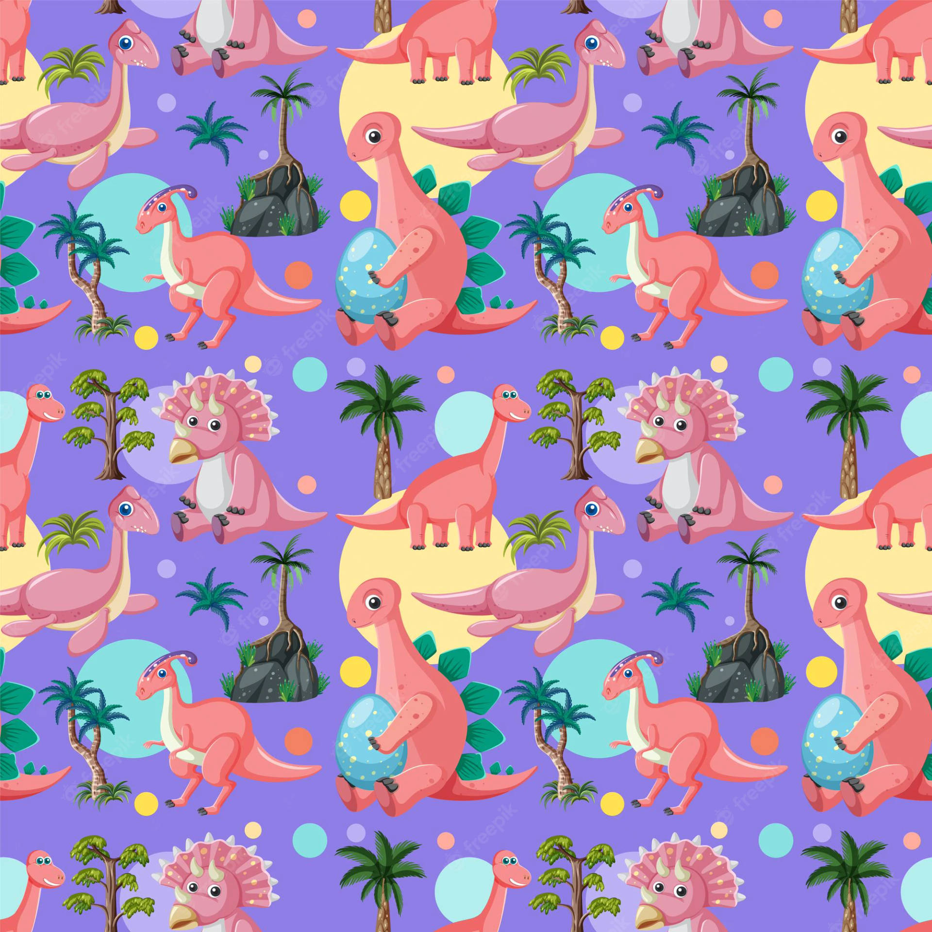 Flamingo Aesthetic Dino Background