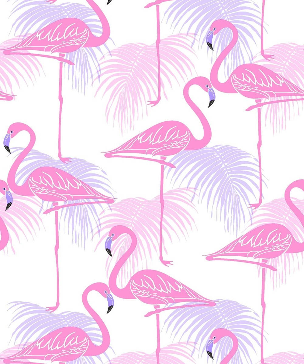 Flamingo Pattern In Pink And Lilac Background