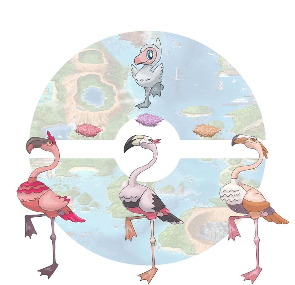 Flamingo Pokemon Collage Background