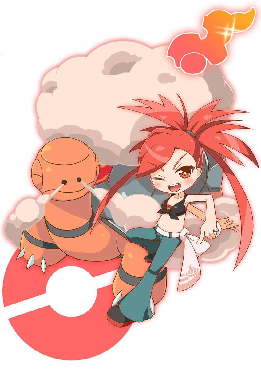 Flannery And Torkoal With Smoke Background