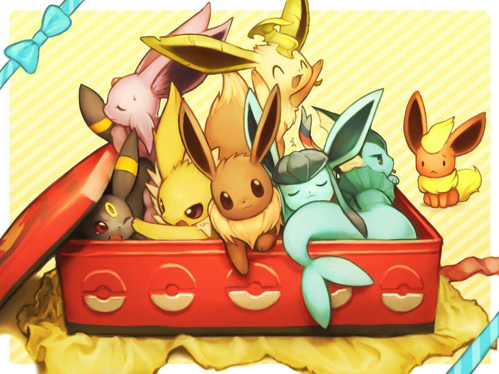 Flareon And Other Pokemon In Box