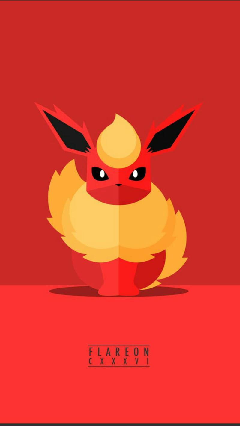 Flareon Illustration With Red Background