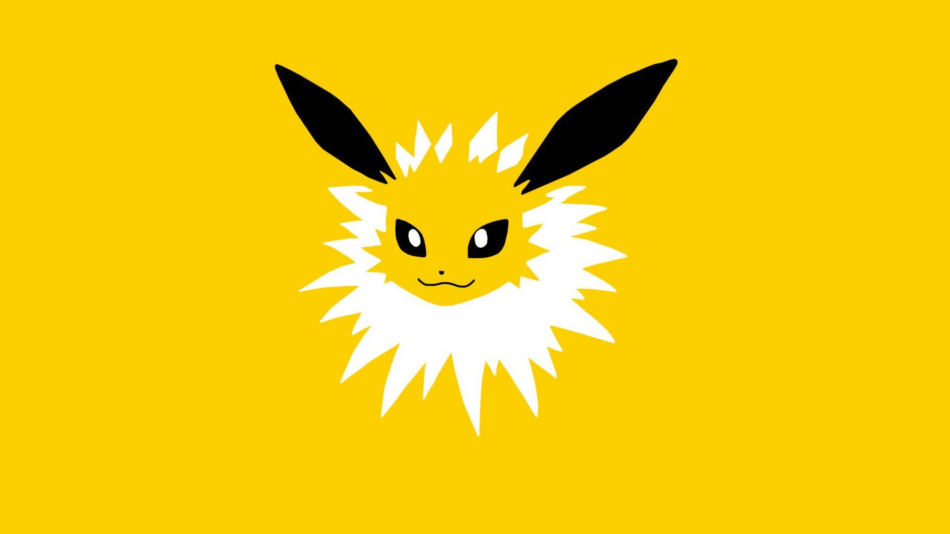 Flareon On Yellow Background