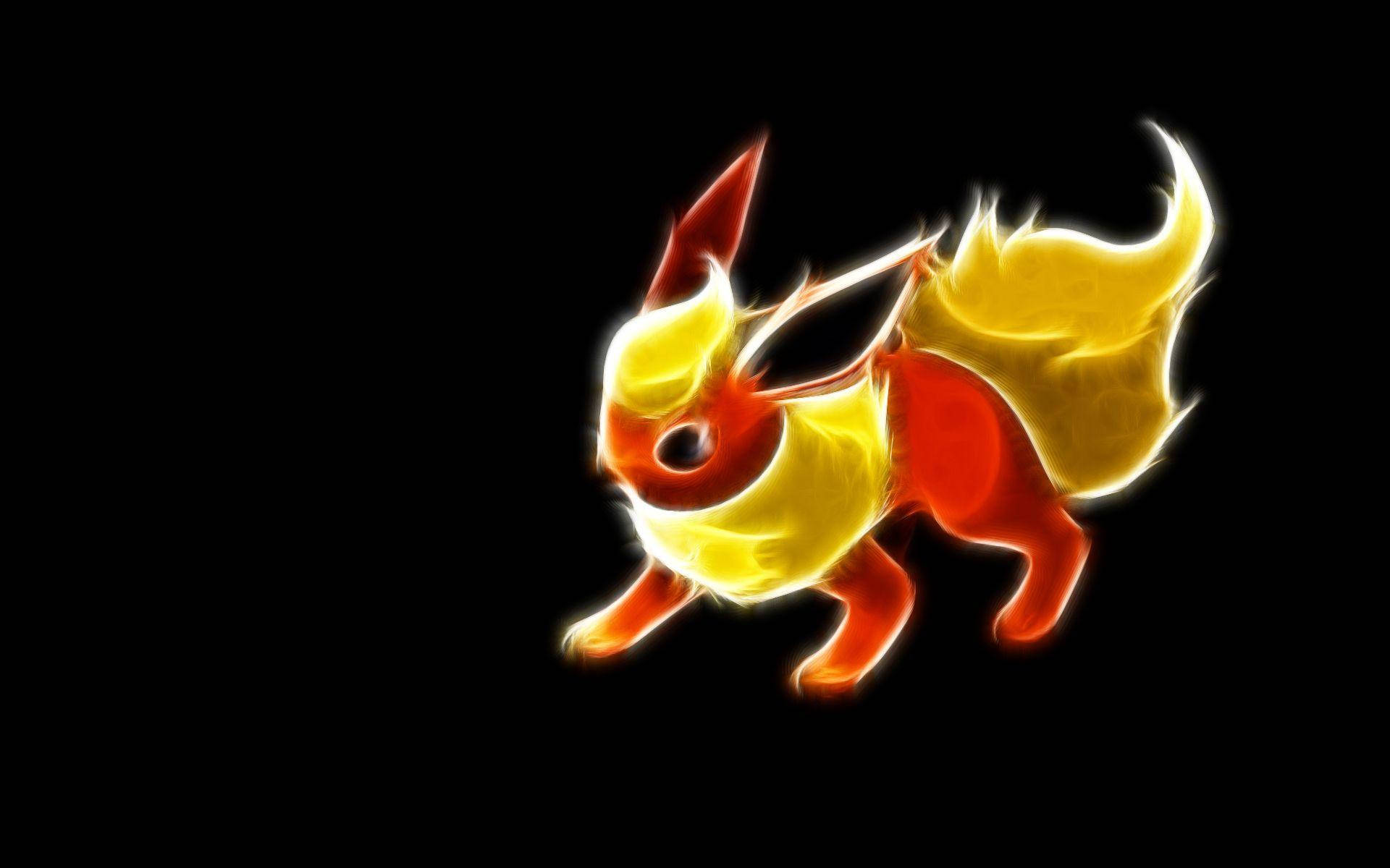 Flareon With Glowing Outline Background