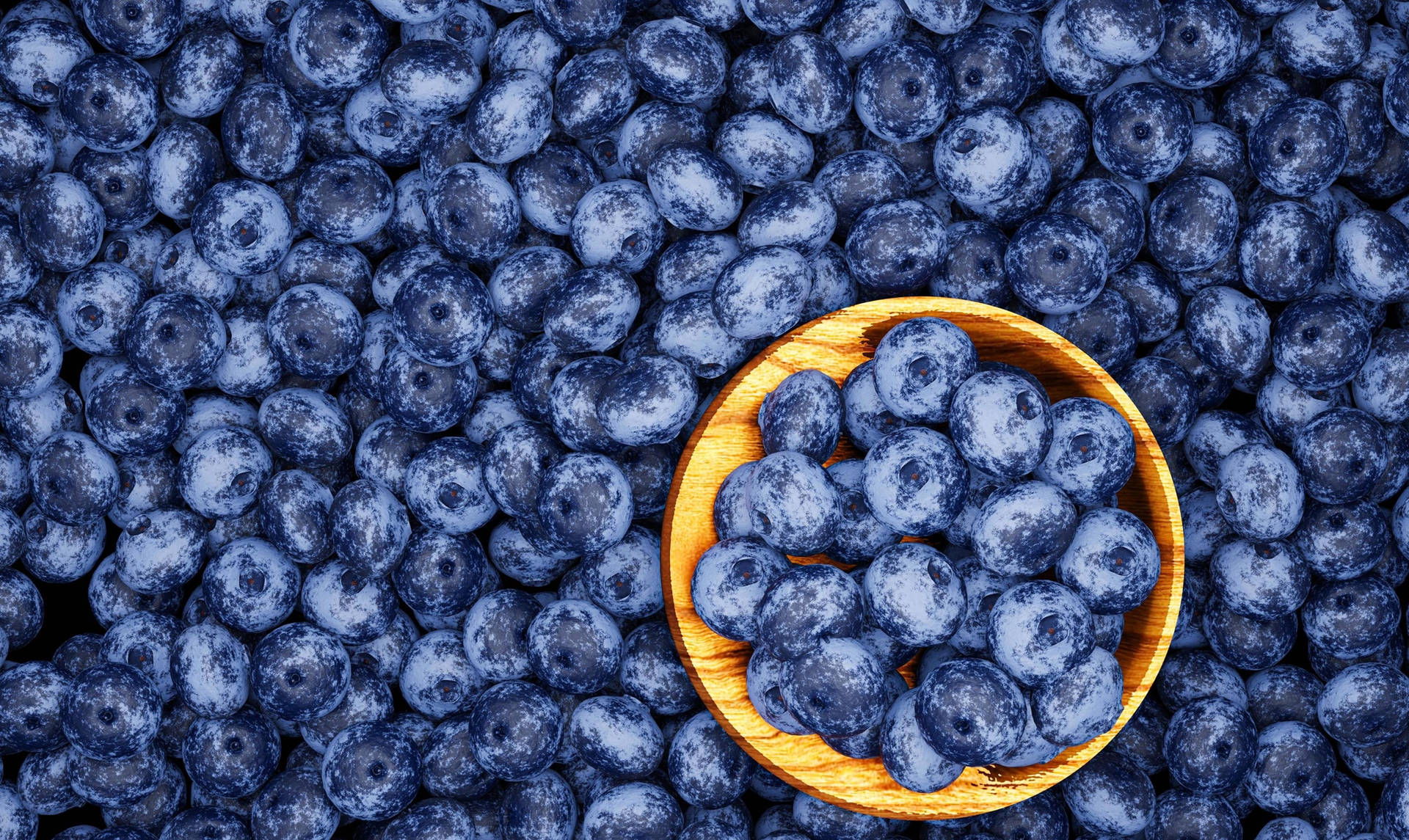 Flat Lay Of Blueberries Bed Background